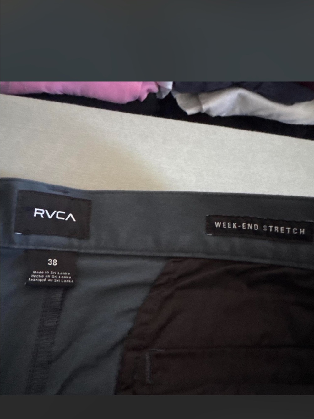 RVCA Men's Navy Flat Front Shorts - Picture 2 of 4